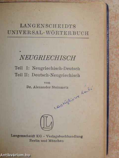 Langenscheidts Universal-Wörterbuch Neugriechisch (Dr. Castiglione László könyvtárából)