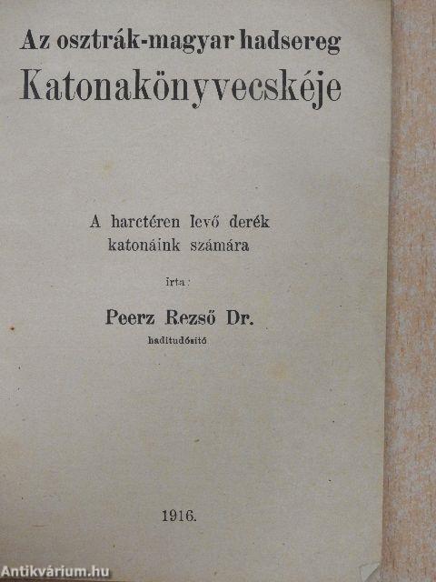 Az osztrák-magyar hadsereg Katonakönyvecskéje