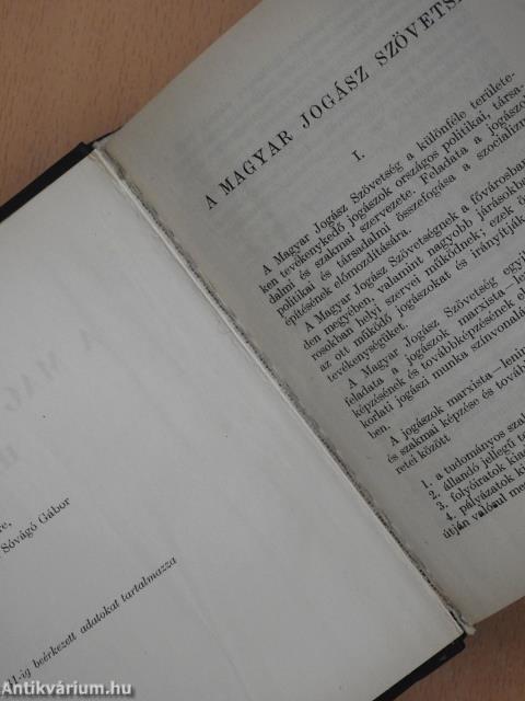 A Magyar Jogász Szövetség határidőnaplója 1971