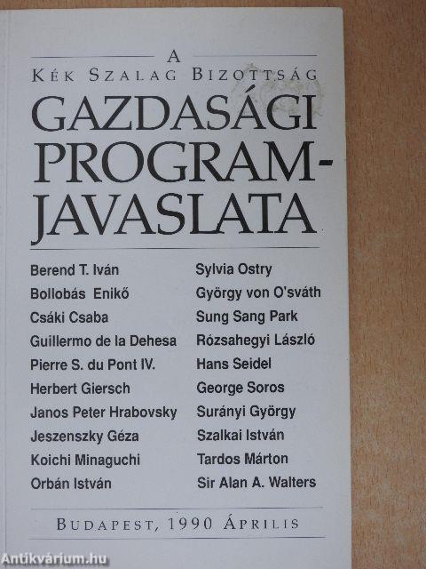 A Kék Szalag Bizottság gazdasági programjavaslata