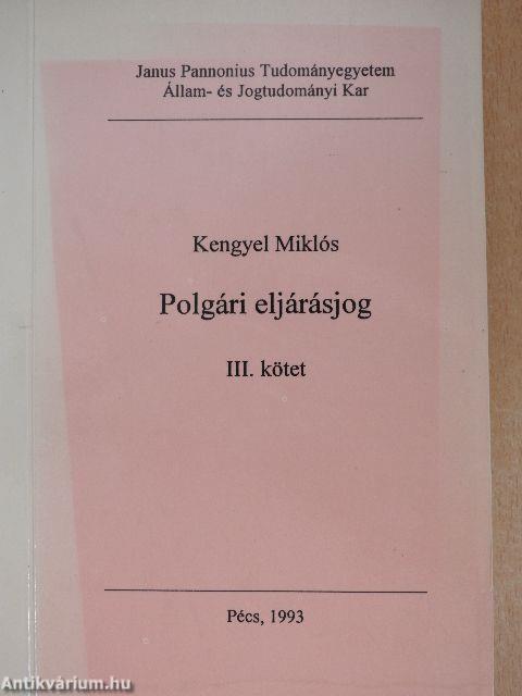 Polgári eljárásjog III.