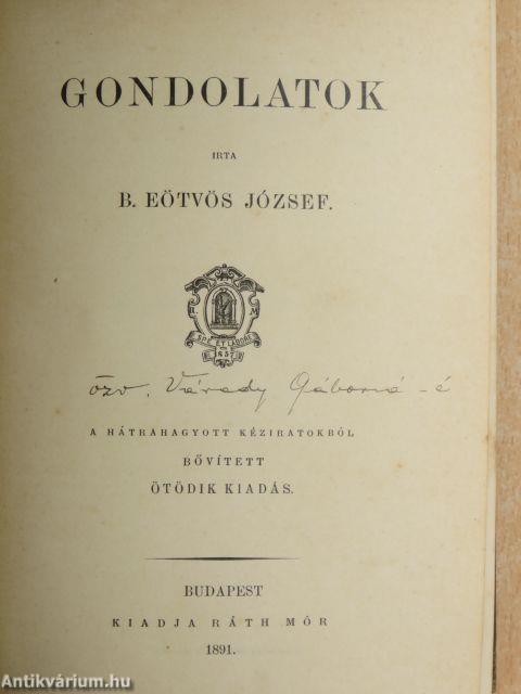 B. Eötvös József munkái 1-14.