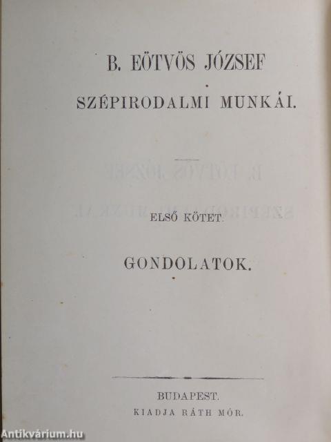 B. Eötvös József munkái 1-14.