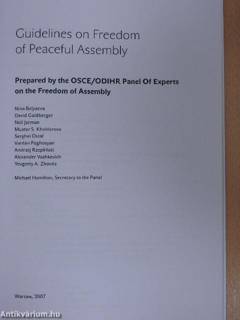 Guidelines on Freedom of Peaceful Assembly