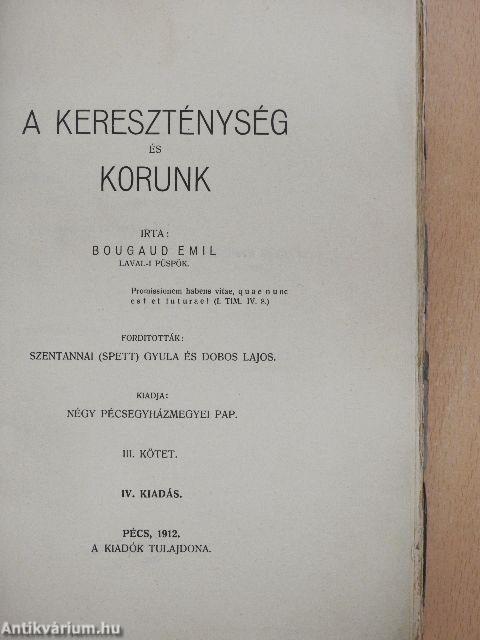 A kereszténység és korunk III. (töredék)