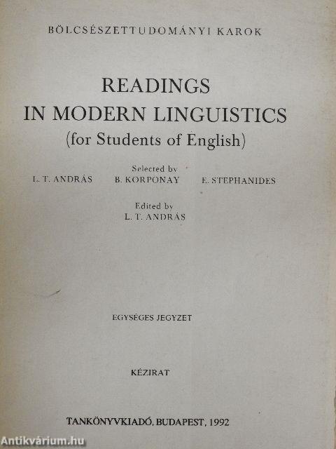 Readings in modern linguistics (for Students of English)