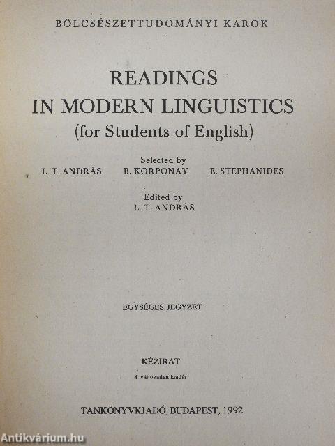 Readings in modern linguistics (for Students of English)