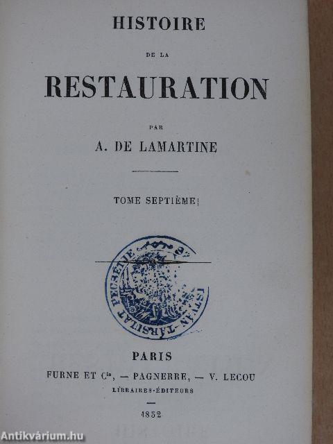 Histoire de la Restauration 7-8.