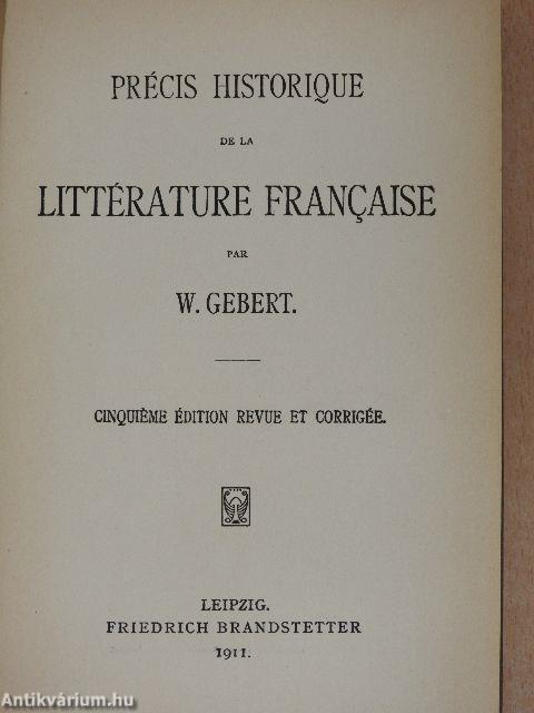 Précis historique de la littérature francaise