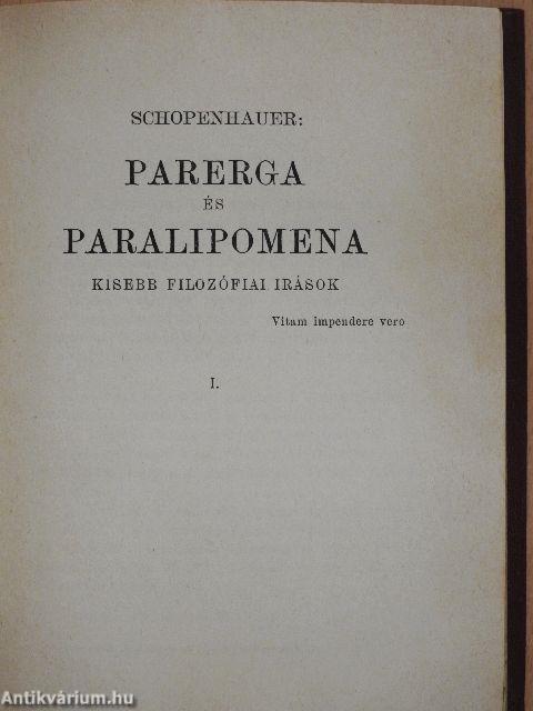 Parerga és paralipomena I-IV.