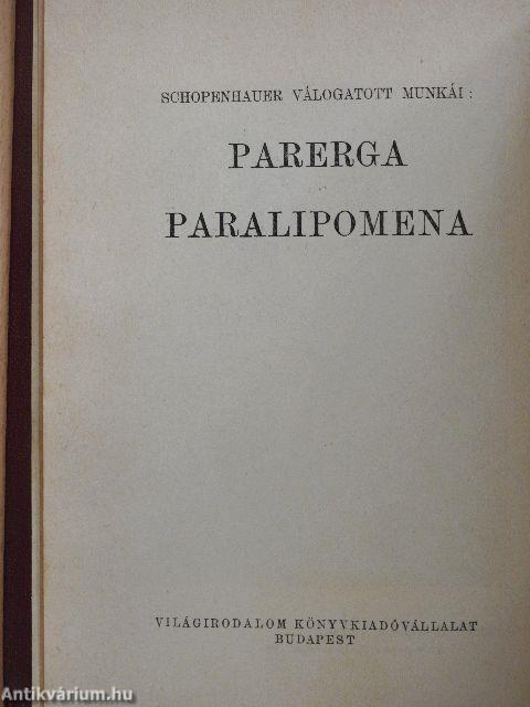 Parerga és paralipomena I-IV.