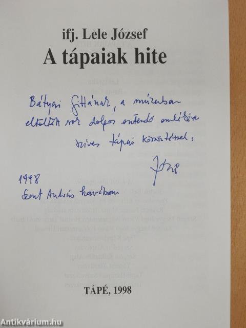 A tápaiak hite (dedikált példány)