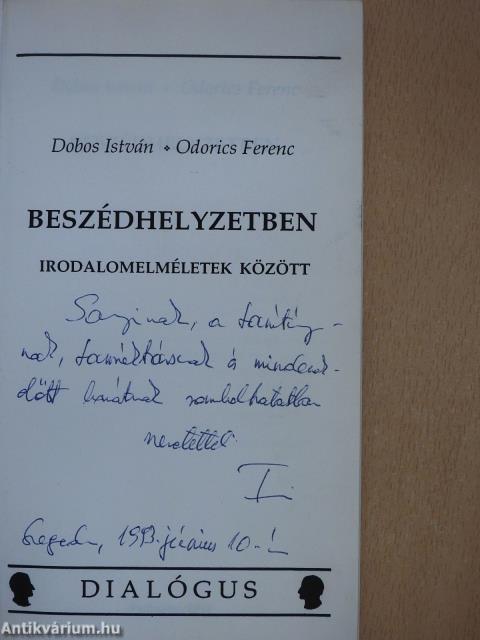 Beszédhelyzetben (dedikált példány)