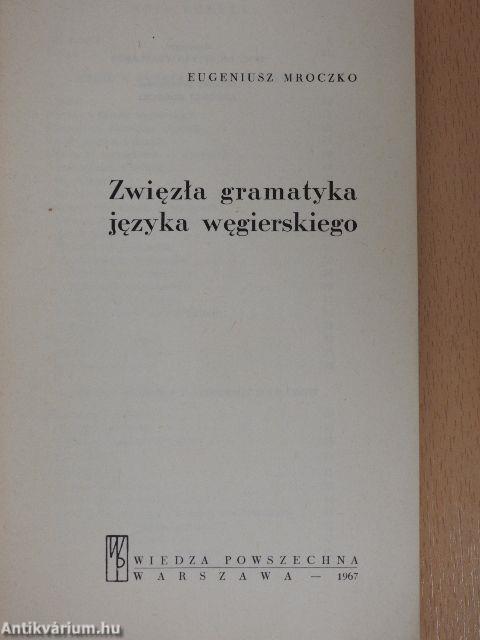 Zwiezla gramatyka jezyka wegierskiego