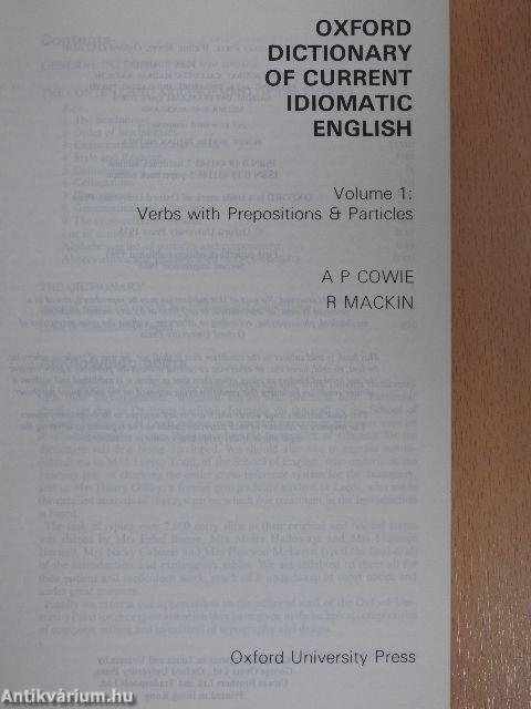 Oxford Dictionary of Current Idiomatic English 1-2