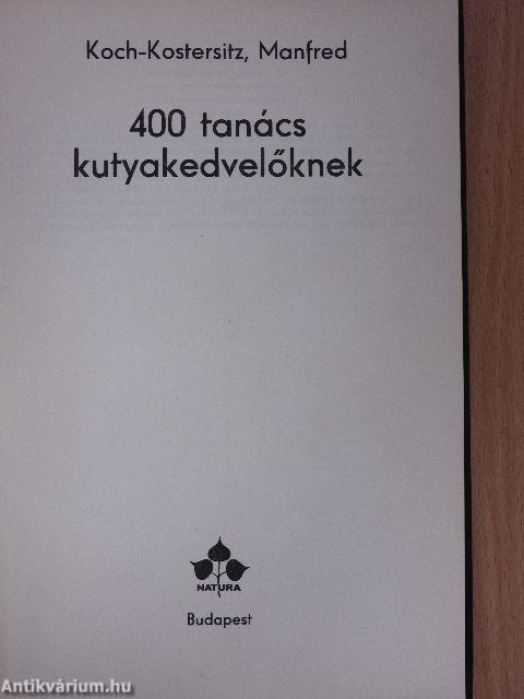 400 tanács kutyakedvelőknek