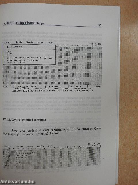 dBASE IV kezelésének alapjai