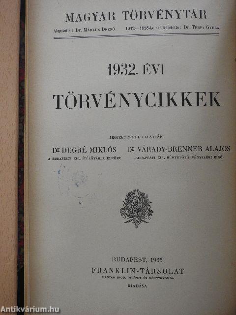 1932. évi törvénycikkek/Pótlások az 1878-1930. évi törvényekhez