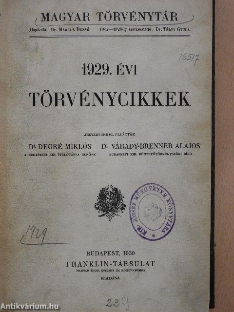 1929. évi törvénycikkek/Pótlások az 1876-1928. évi törvényekhez