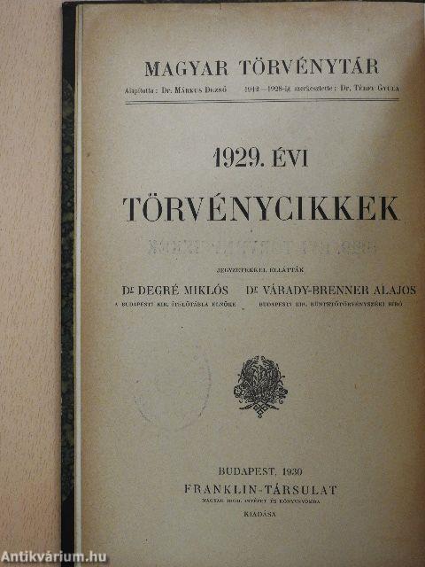 1929. évi törvénycikkek/Pótlások az 1876-1928. évi törvényekhez