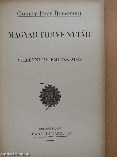 1931. évi törvénycikkek