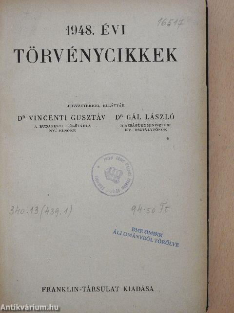 1948. évi törvénycikkek