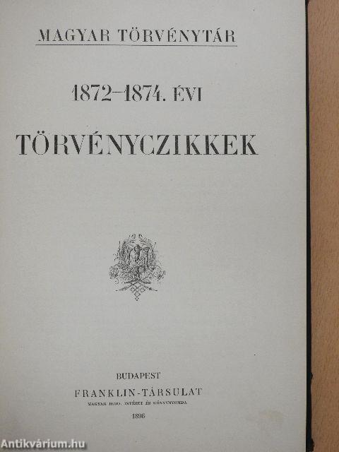 1872-1874. évi törvényczikkek