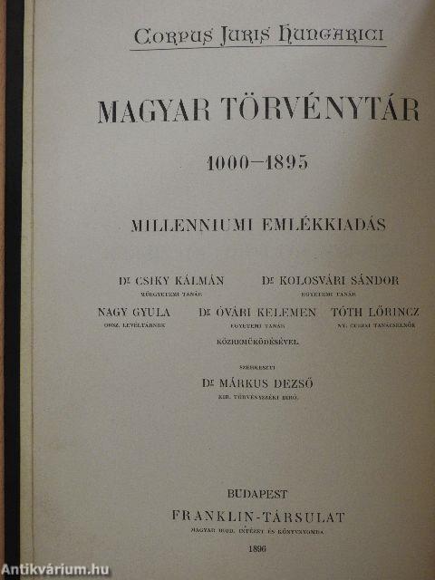 1872-1874. évi törvényczikkek