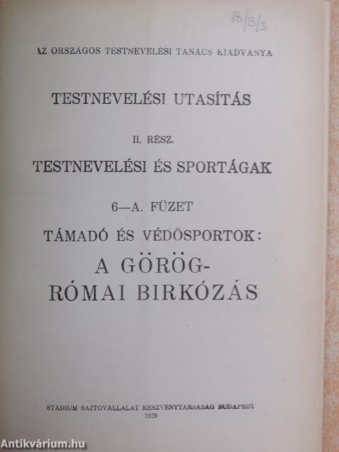 Testnevelési utasítás II. - Testnevelési és sportágak 6-A. füzet