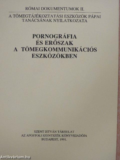 Pornográfia és erőszak a tömegkommunikációs eszközökben