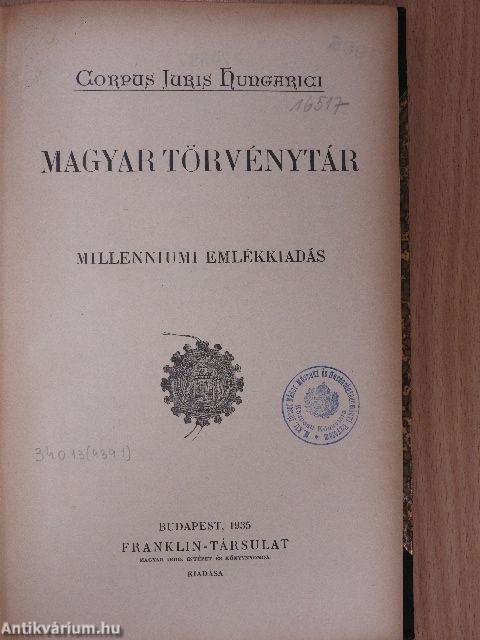 1934. évi törvénycikkek