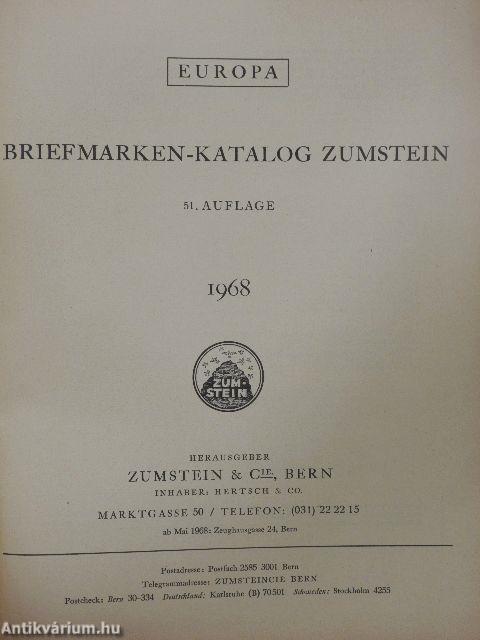 Briefmarken-katalog Zumstein - Europa 1968