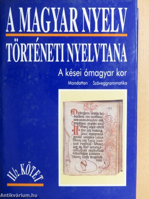 A magyar nyelv történeti nyelvtana II/2. kötet