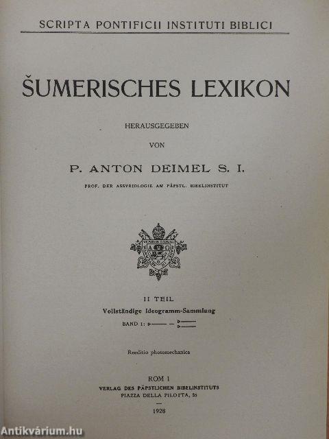 Sumerisches Lexikon II./1.