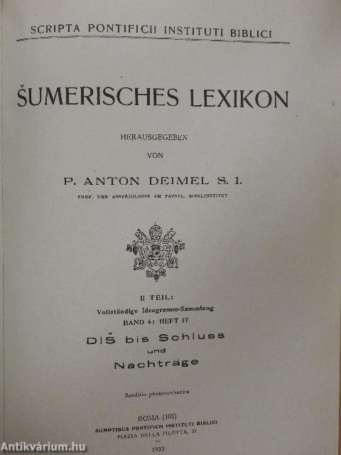 Sumerisches Lexikon II./4.