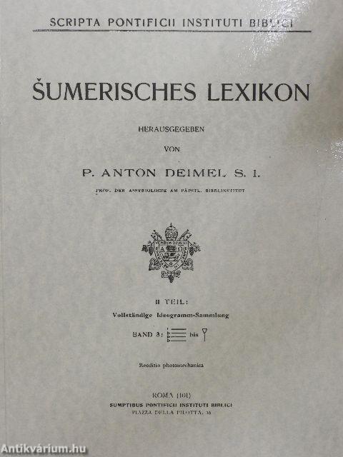 Sumerisches Lexikon II./3.