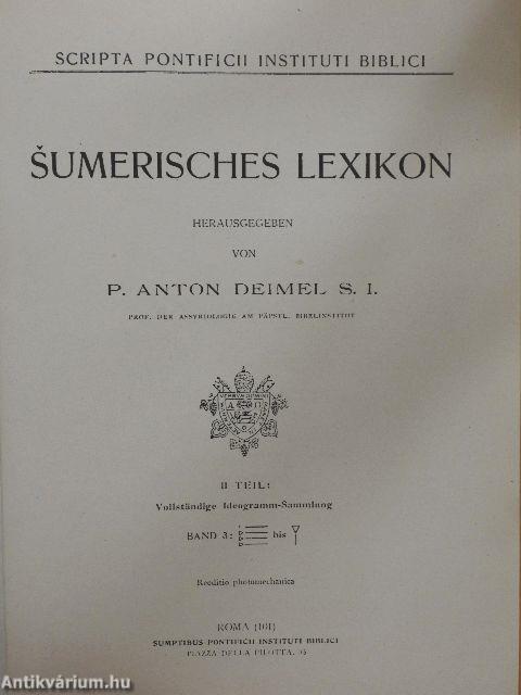 Sumerisches Lexikon II./3.