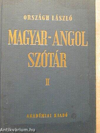 Magyar-angol szótár II. (töredék)