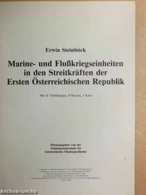 Marine- und Flußkriegseinheiten in den Streitkräften der Ersten Österreichischen Republik