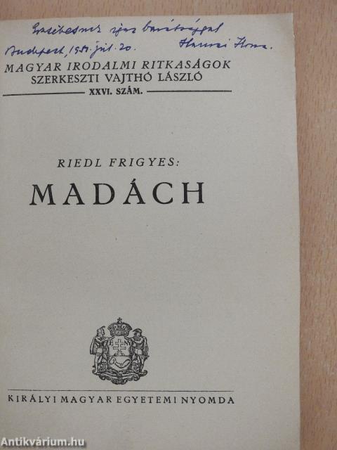 Madách (dedikált példány)