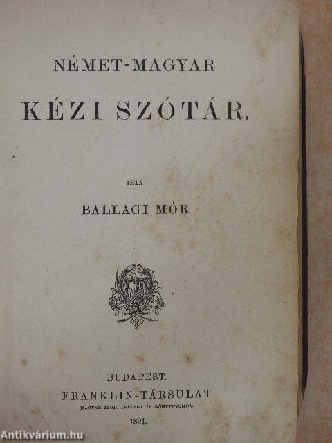 Német-magyar kézi szótár/Magyar-német kézi szótár