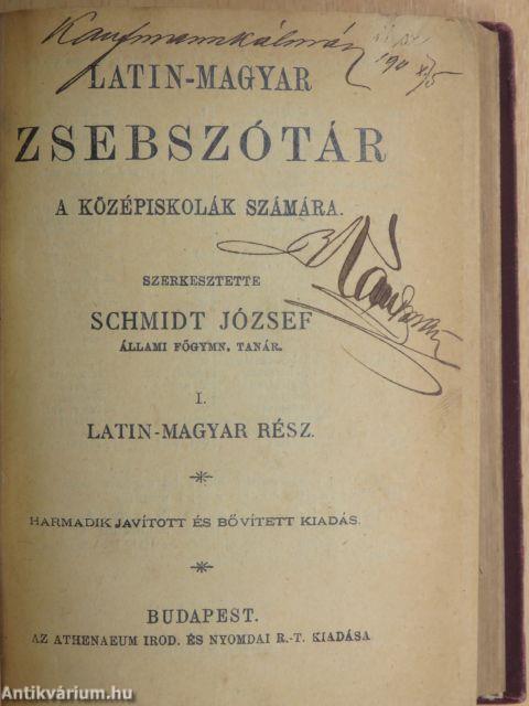 Latin-magyar zsebszótár I-II.