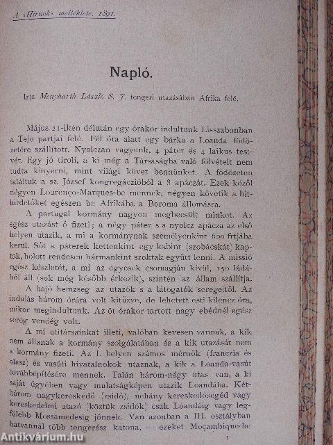 Jézus Szentséges Szivének Hirnöke 1891. (nem teljes évfolyam)/Mária-Kert 1891. január-deczember