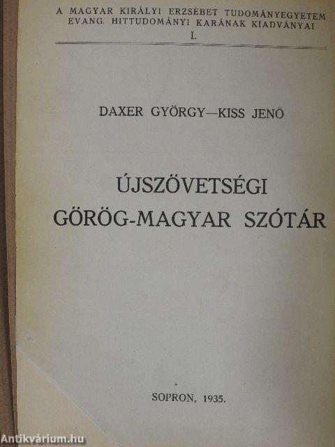 Újszövetségi görög-magyar szótár