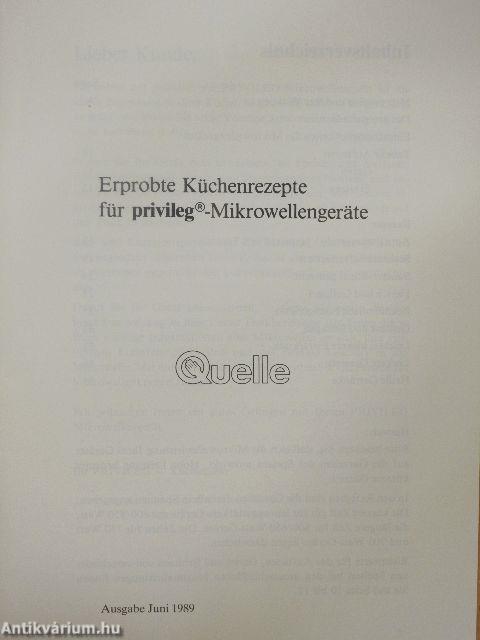 Erprobte Küchenrezepte für privileg-Mikrowellengeräte