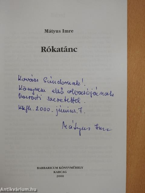 Rókatánc (dedikált példány)