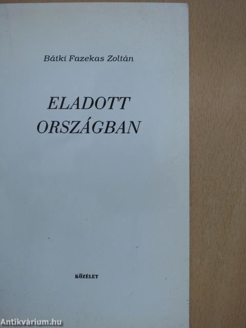 Eladott országban (dedikált példány)