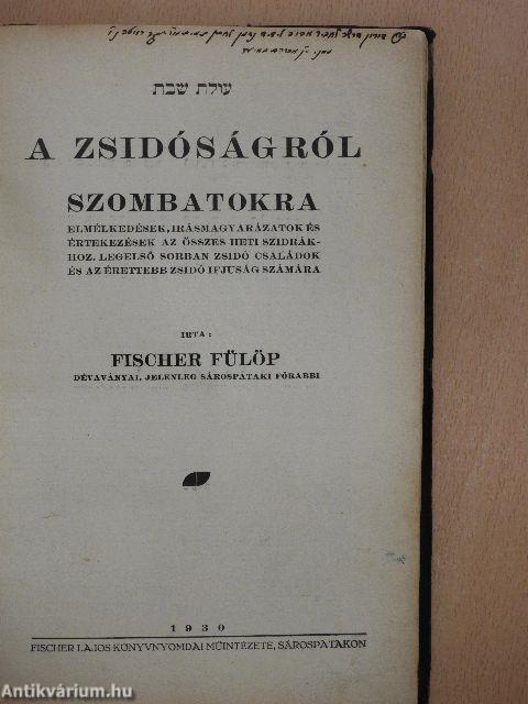 A zsidóságról szombatokra