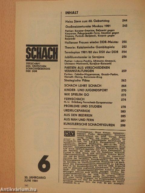 Schach Juni 1981