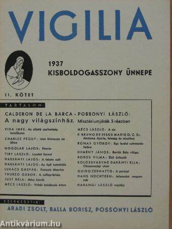 Vigilia 1937. Kisboldogasszony ünnepe II. (töredék)